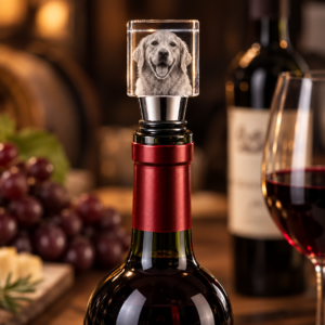 Personalized K9 Crystal Wine Bottle Stopper Inner Laser Engraved Gift