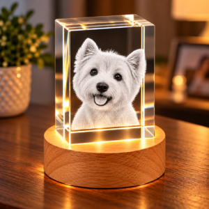 Personalized 3D Your photo inside a glowing crystal – Custom Picture Gift with LED Light Lamp